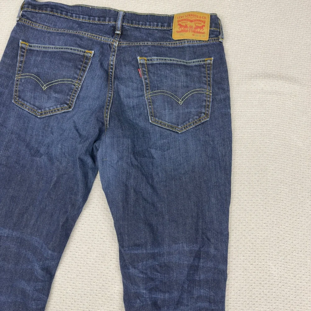 Levis 541 Jeans Mens 34x32 Blue Medium Wash Denim Athletic Taper Faded Casual